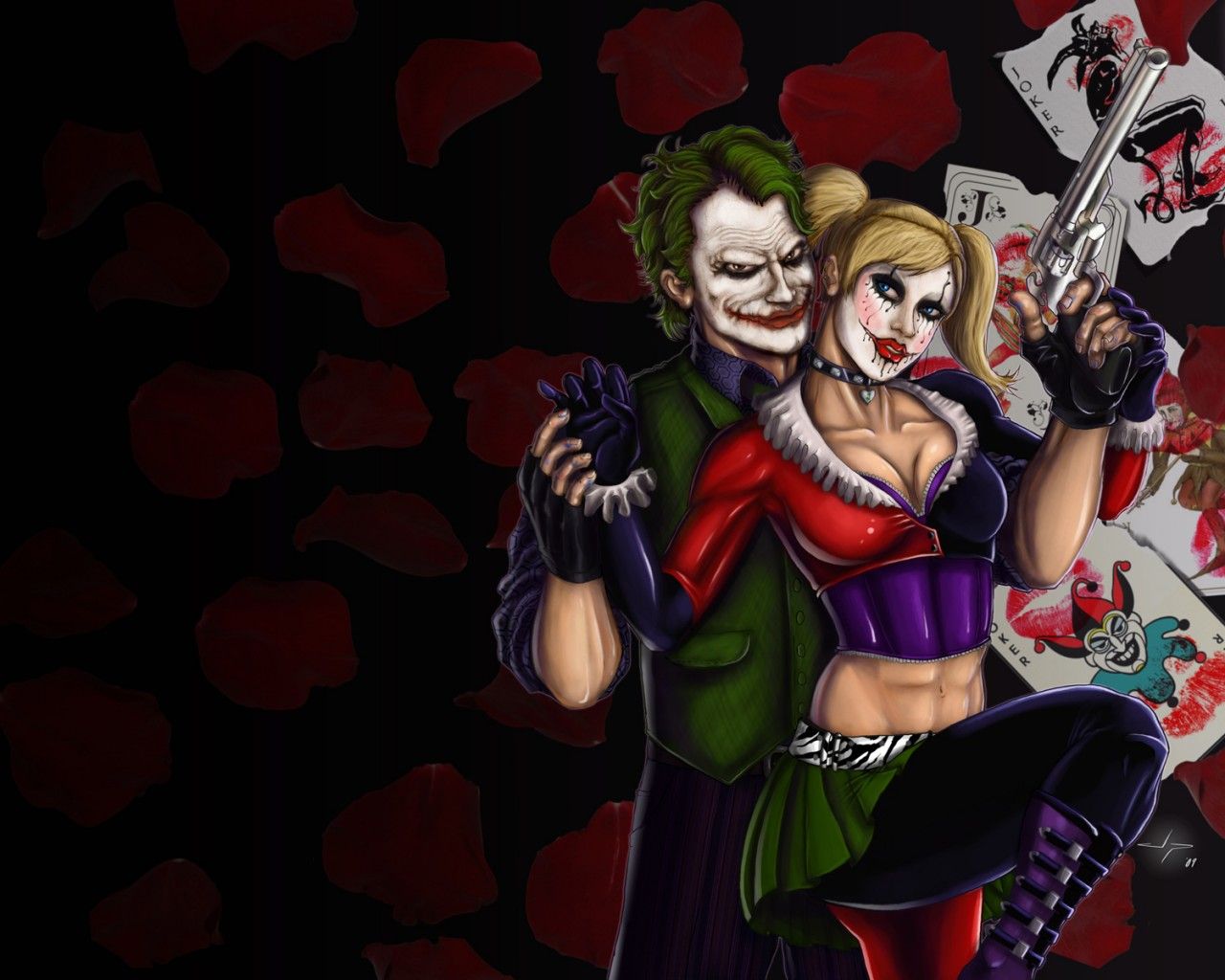 Joker e Harley Quinn insieme, DC Comics, 1280x1024 HD, Desktop