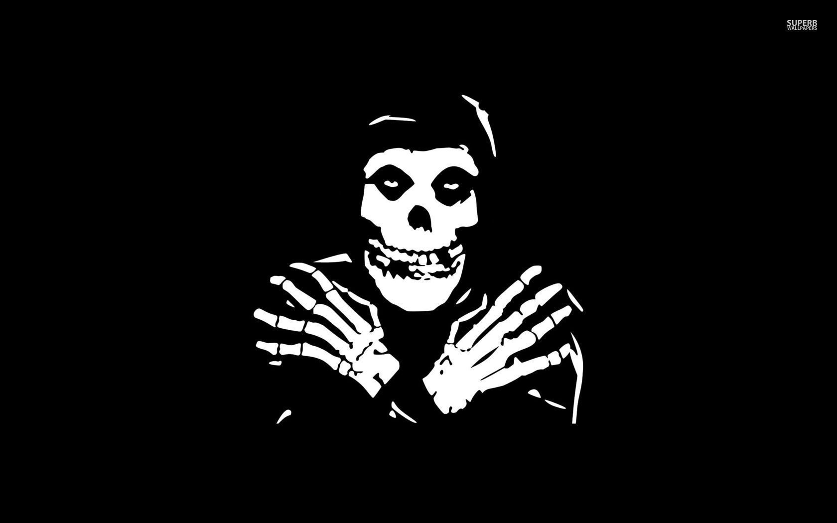 Teschio Misfits bianco nero, 1680x1050 HD, Laptop
