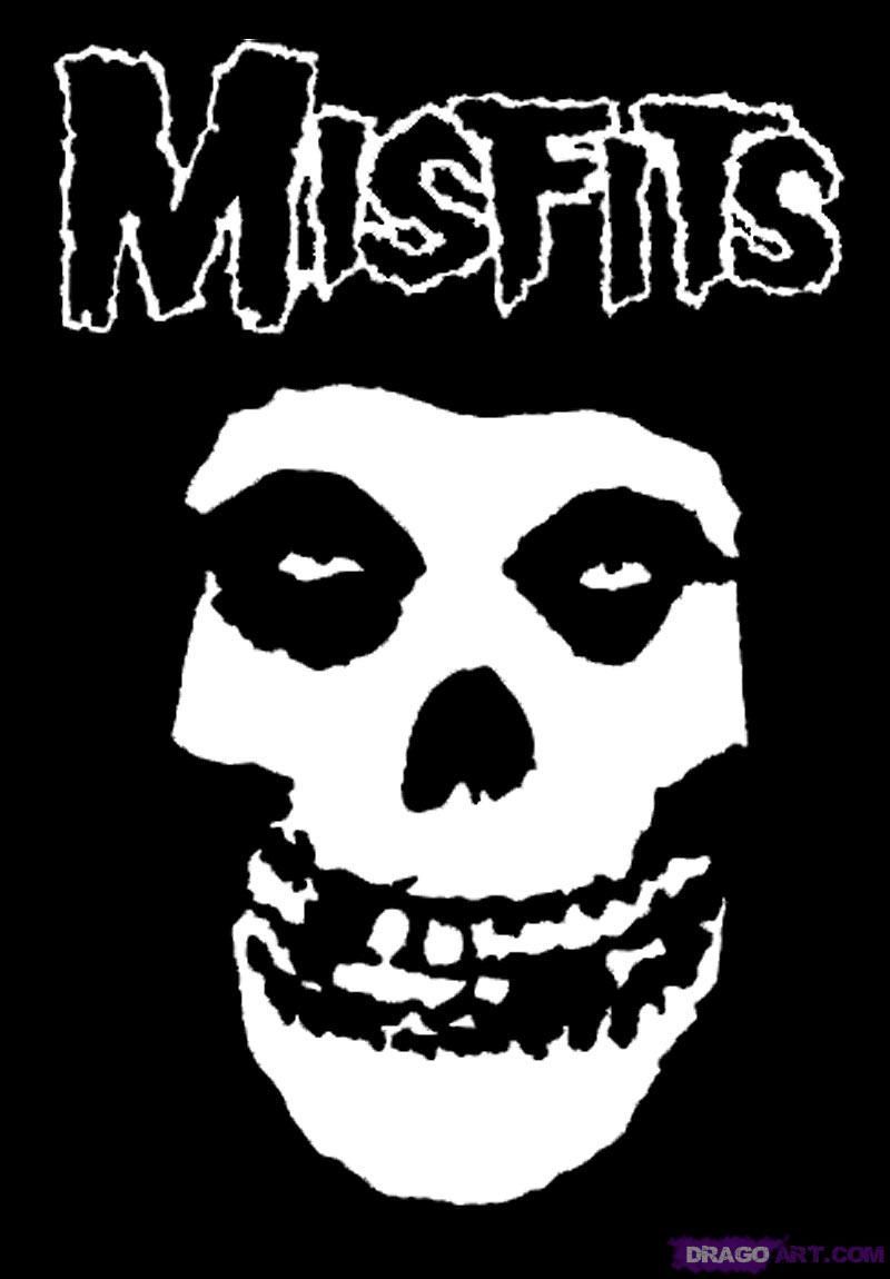 Teschio Misfits bianco nero, 800x1150 Verticale, Telefono