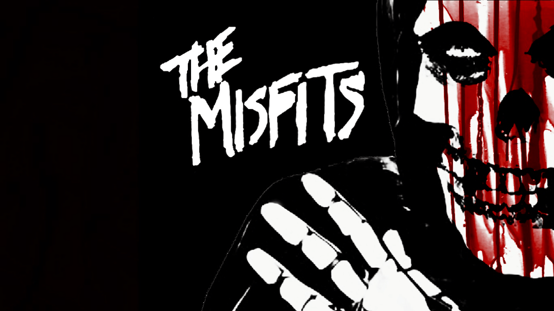 Teschio Misfits logo nero, punk, 1920x1079 Full HD 1080p, PC