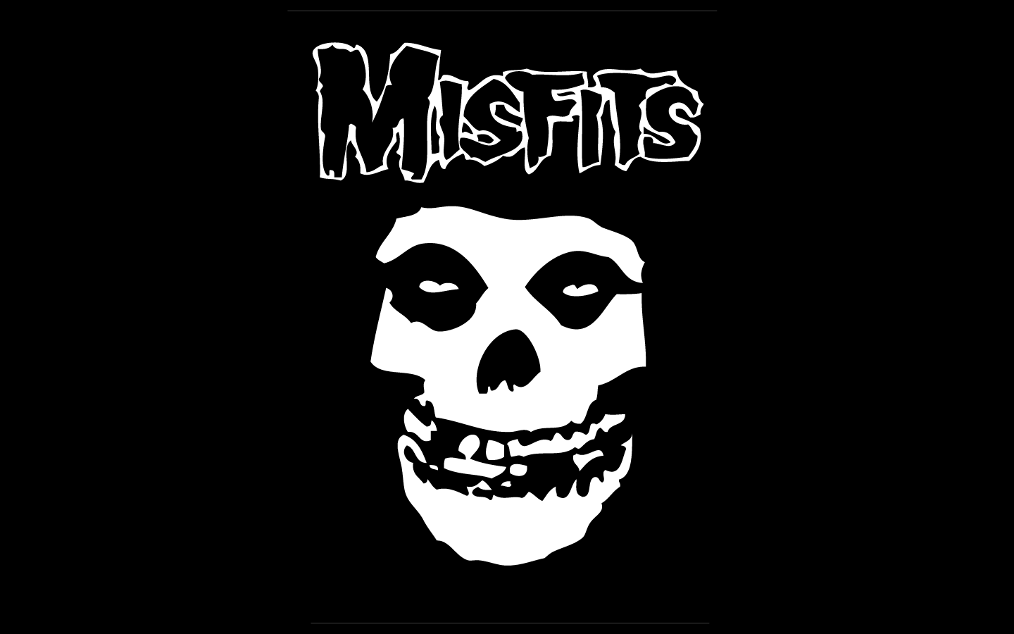 Teschio Misfits logo bianco, 1440x900 HD, Desktop