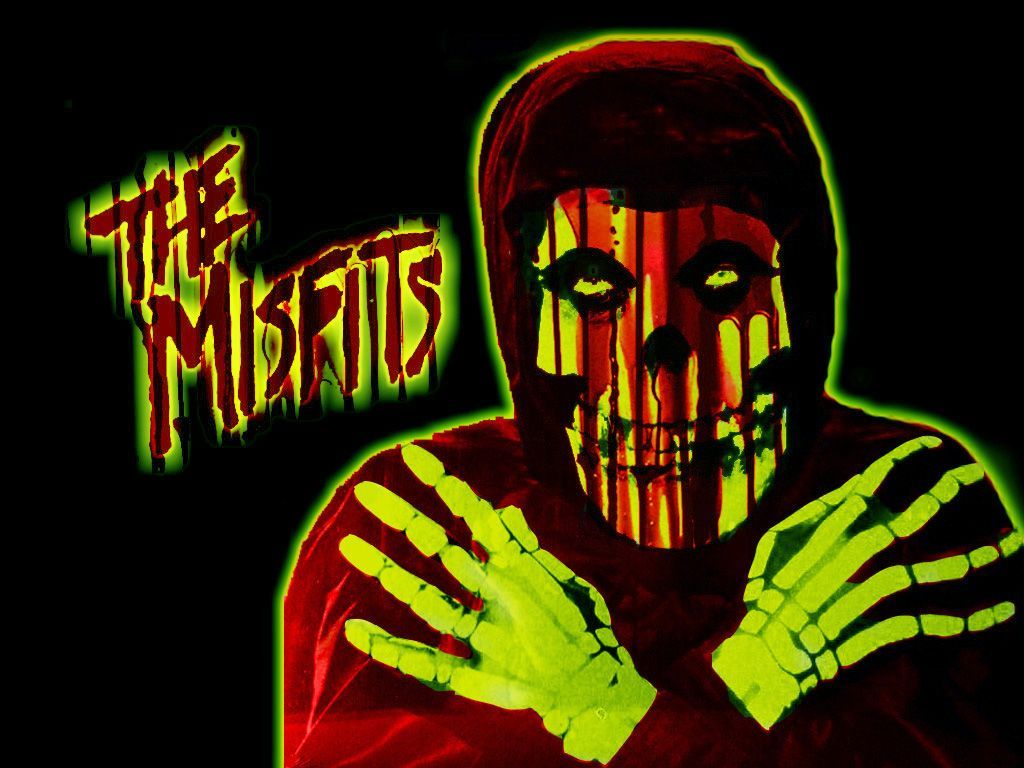 Teschio Misfits neon, 1024x768 HD, Desktop