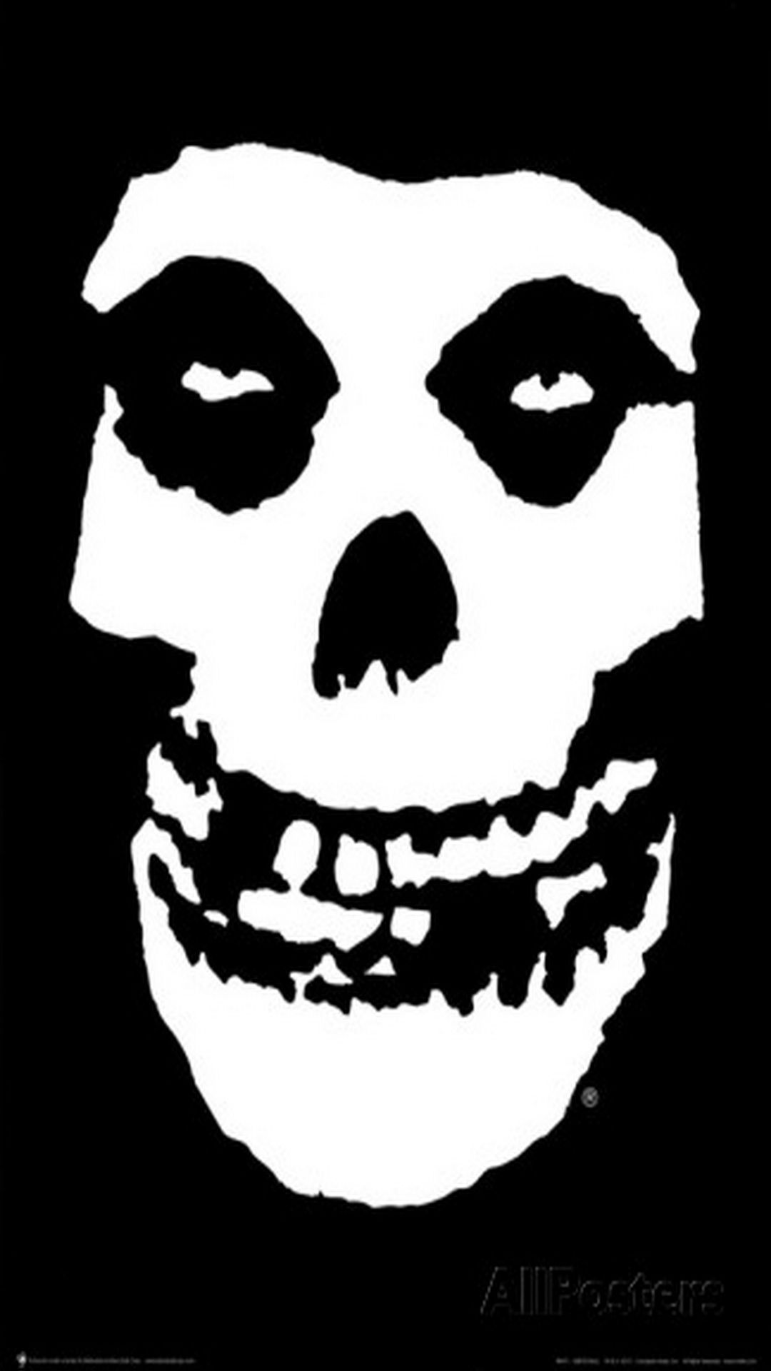 Teschio Misfits bianco e nero, 1080x1920 Verticale, Mobile