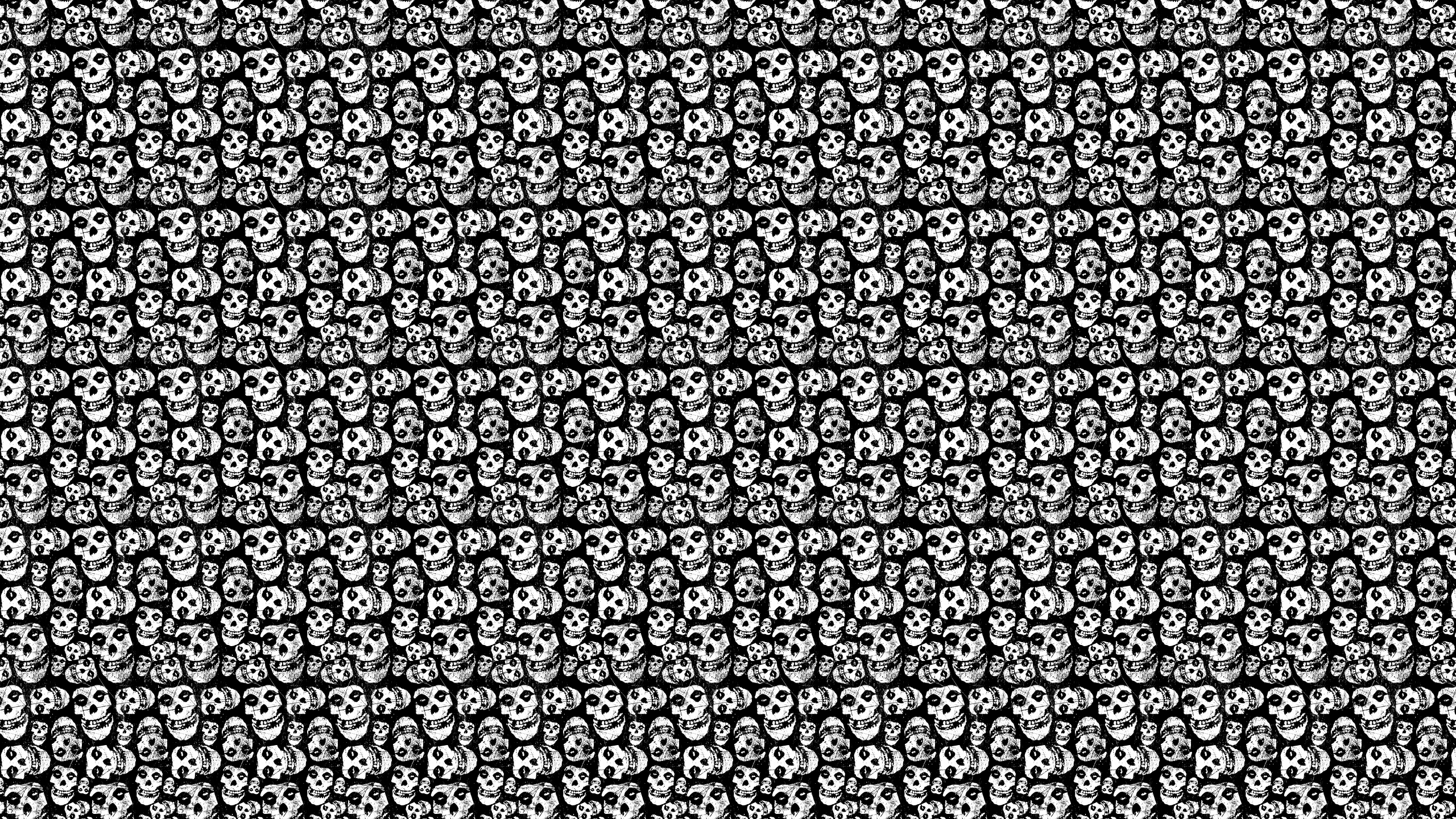 Teschio Misfits pattern nero, 2560x1440 QHD, Laptop