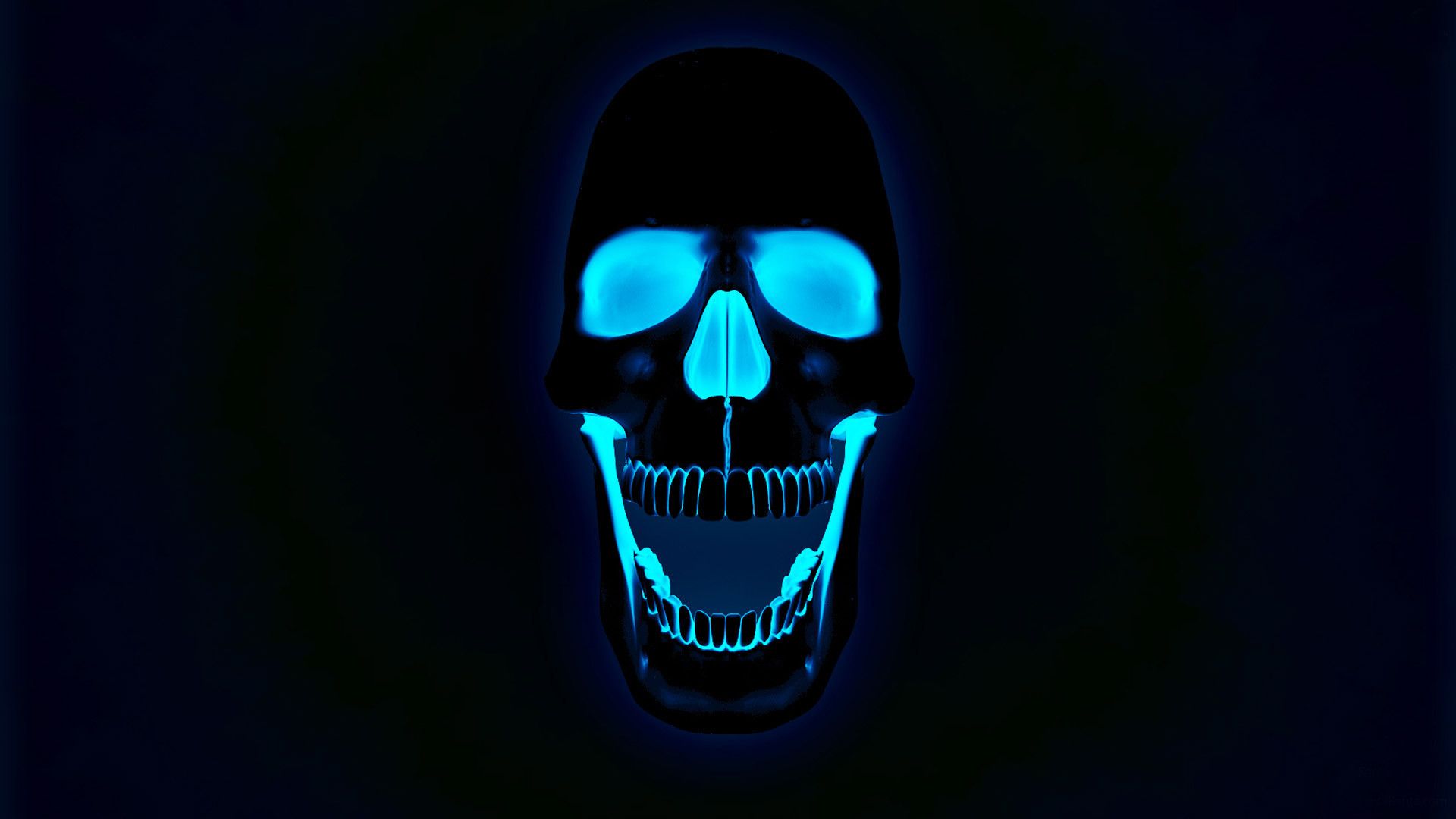 Teschio Misfits luminoso blu, Glenn Danzig, 1920x1080 Full HD, Desktop