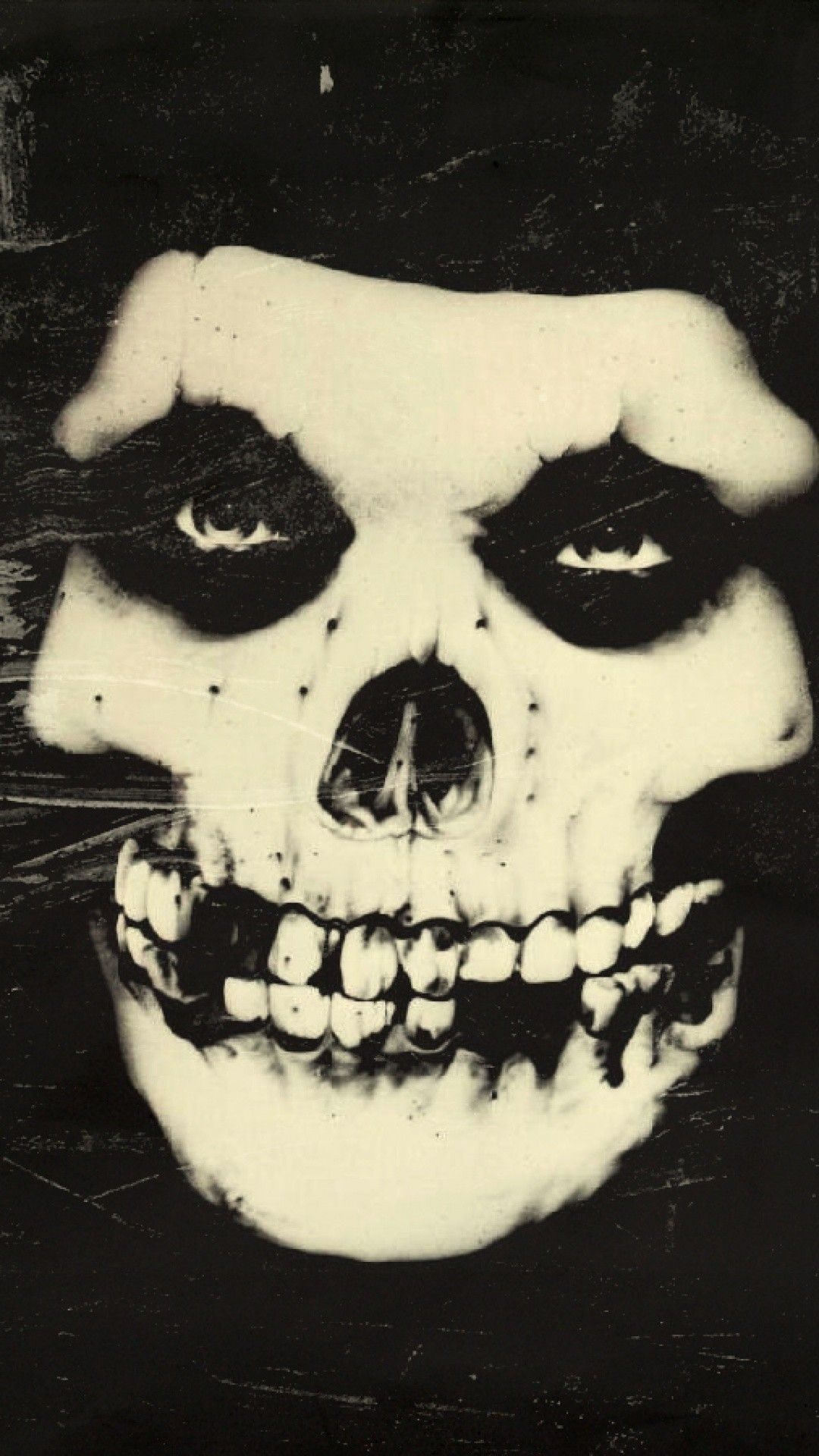 Teschio Misfits bianco nero, 1080x1920 Full HD Verticale, iPhone