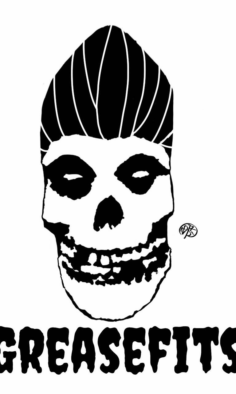 Teschio Misfits bianco nero, 768x1280 Full HD Verticale, Smartphone