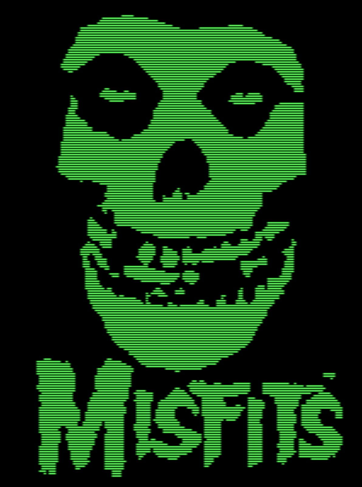 Teschio Misfits verde 8bit, 1192x1600 Full HD Verticale, iPhone