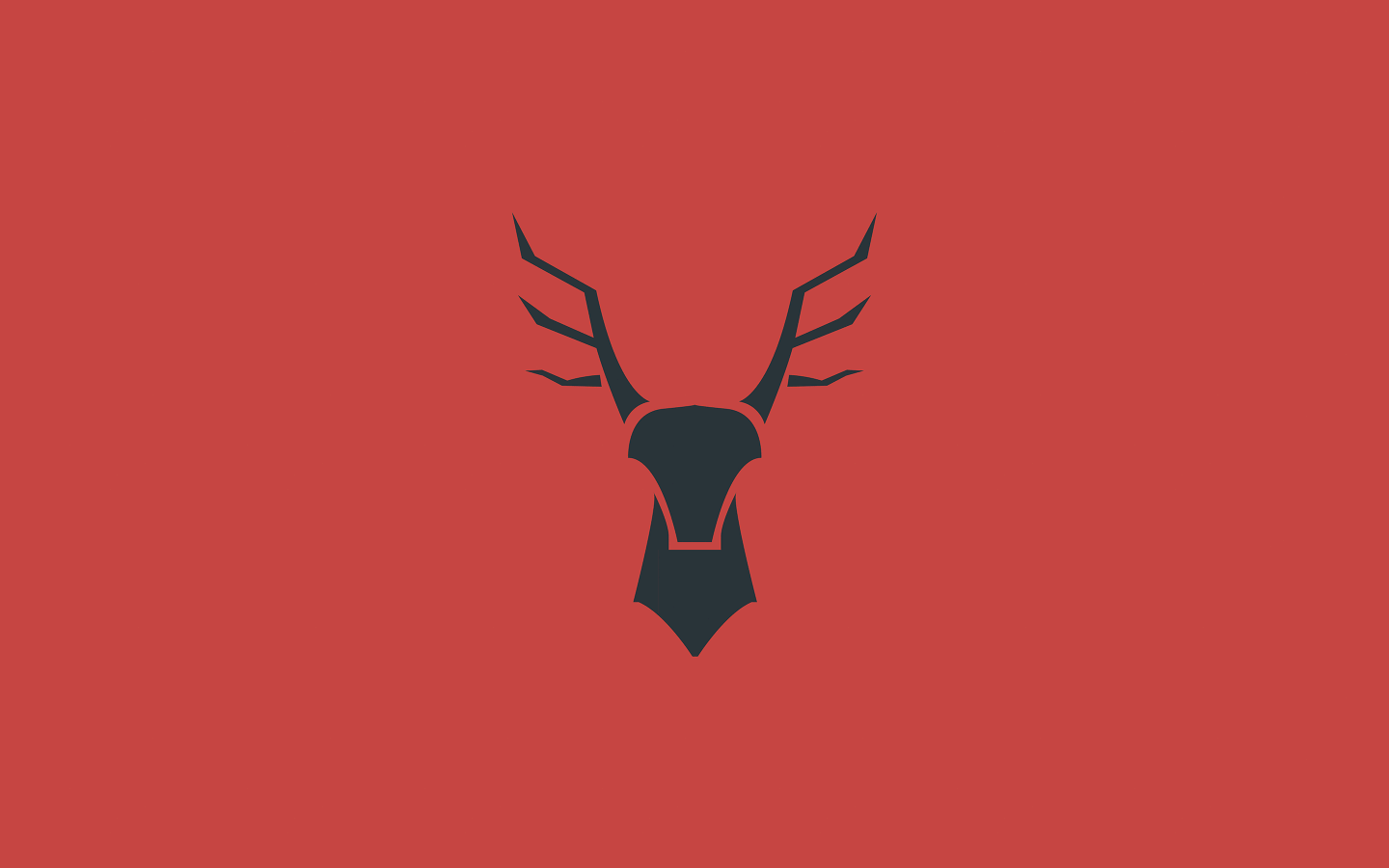 Teschio di cervo minimalista rosso, 1440x900 HD, Desktop
