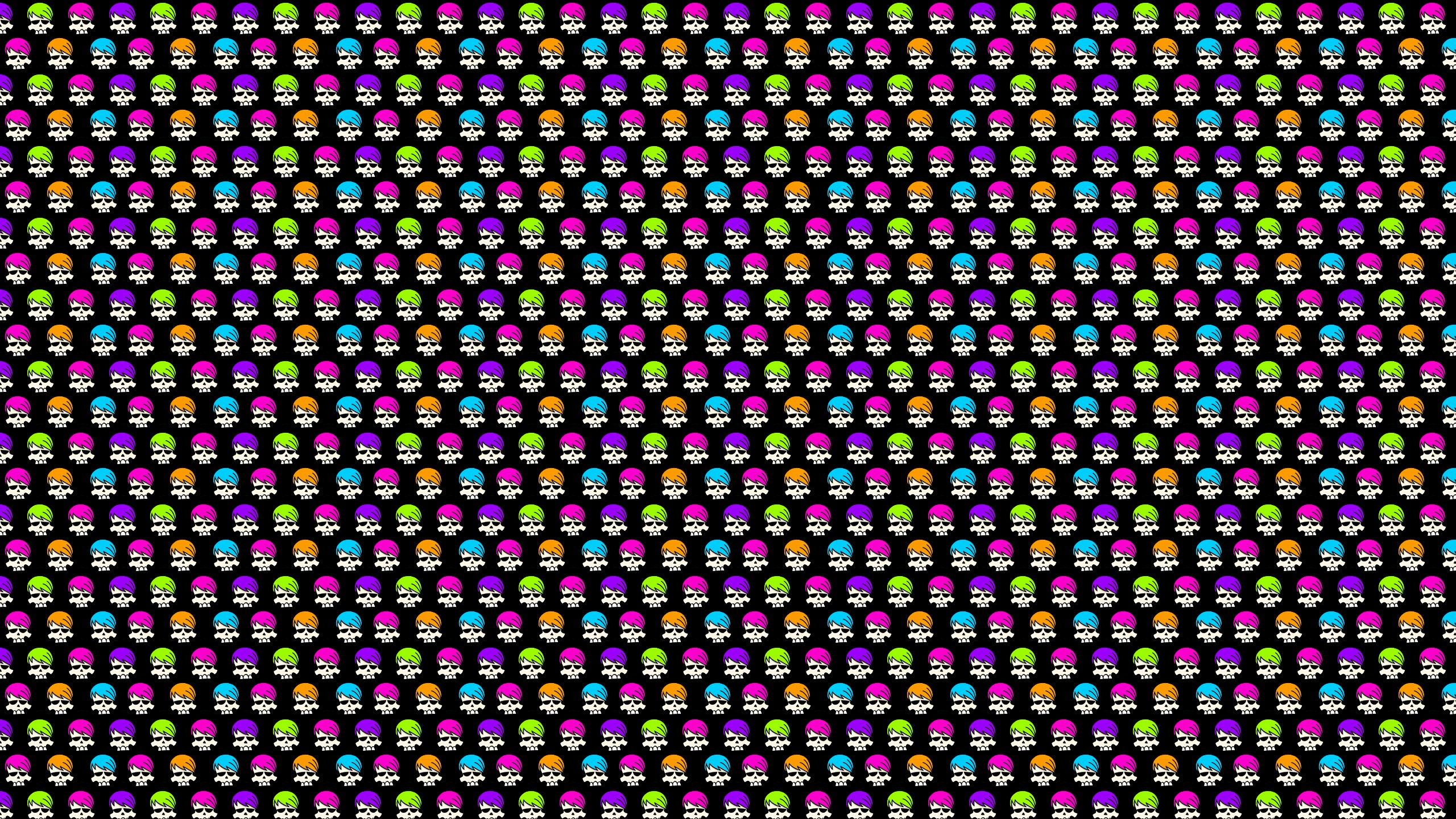 Teschi colorati pattern neon, 2560x1440 1440p, Desktop