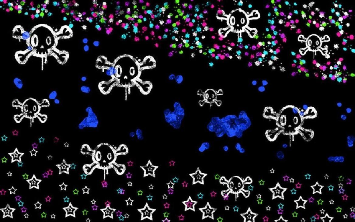 Teschi emo con stelle colorate, 1167x729 HD, PC