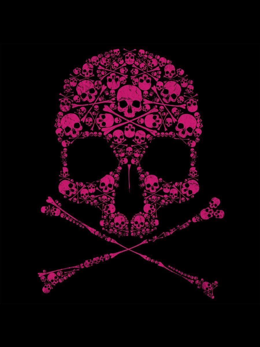 Teschio rosa fatto di teschi, 900x1200 Verticale, Mobile