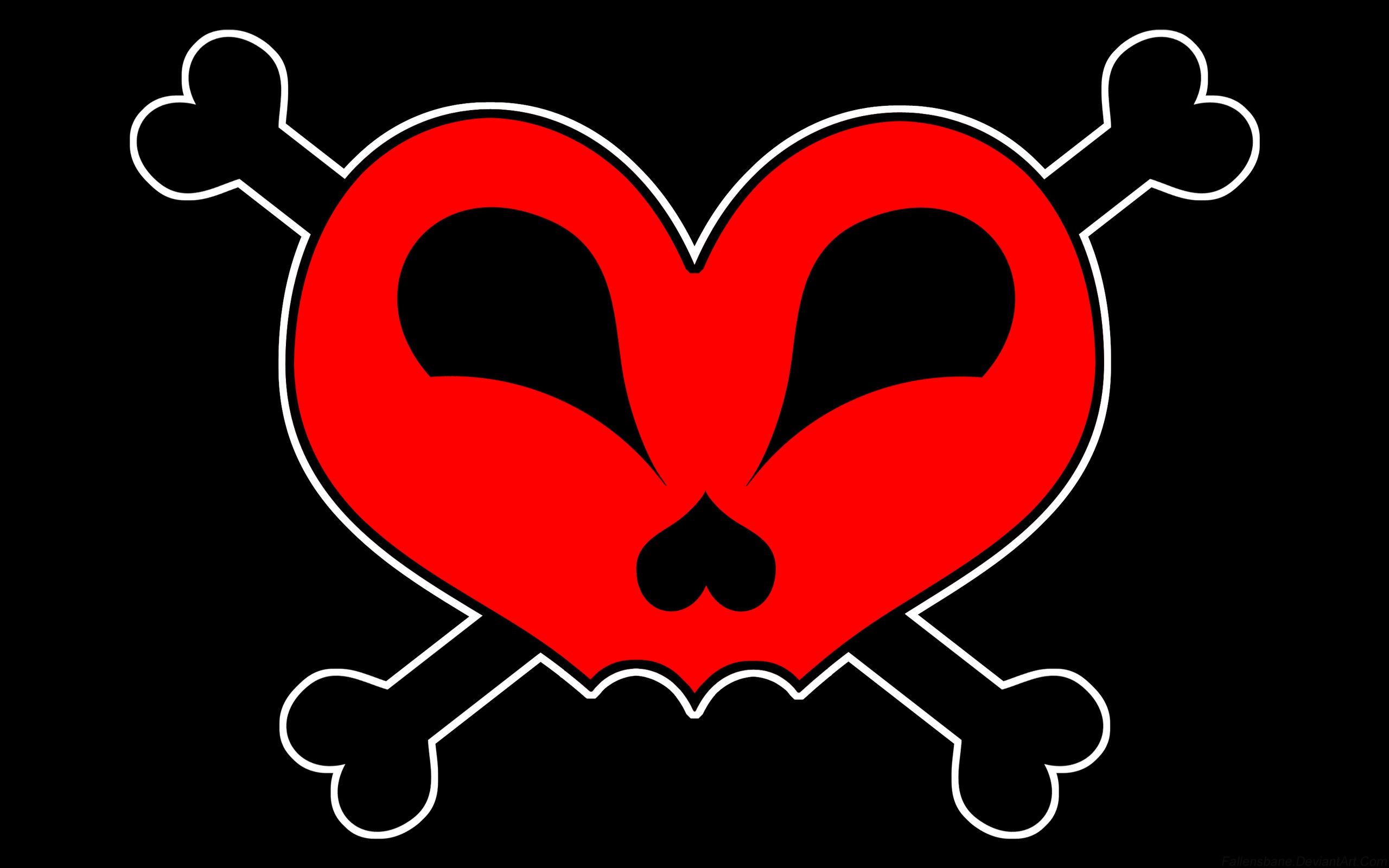 Teschio emo cuore rosso, 2560x1600 2K+, Laptop