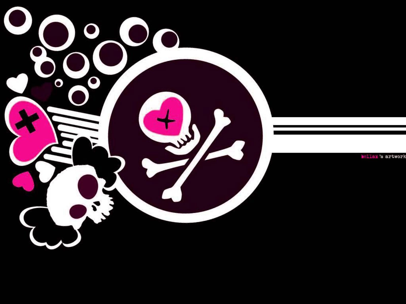 Teschio emo cuore rosa, 1600x1200 HD, Desktop