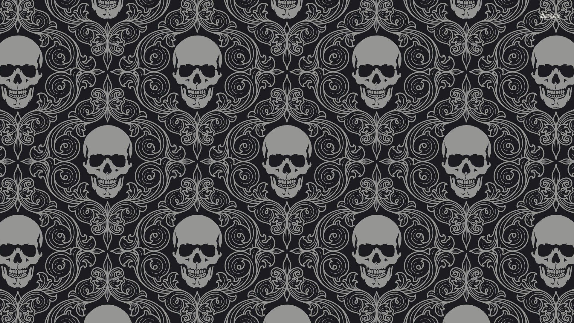 Teschi grigi pattern gotico, 1920x1080 1080p, PC Desktop