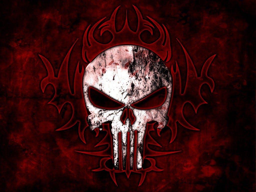 Teschio Punisher rosso sangue, Frank Castle, 1024x768 HD, Desktop
