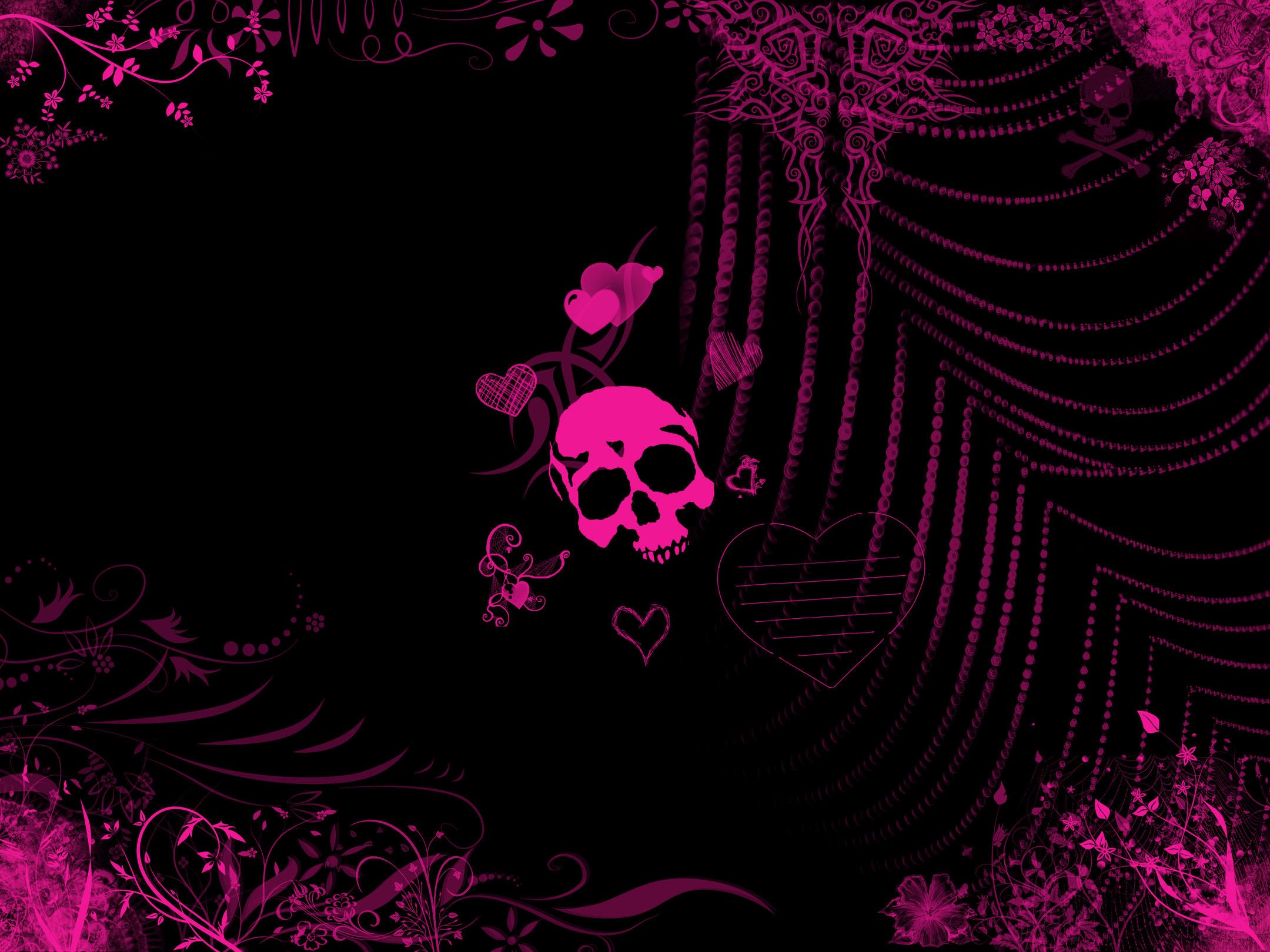 Teschio rosa gotico decorativo, 2160x1620 alta risoluzione, Laptop