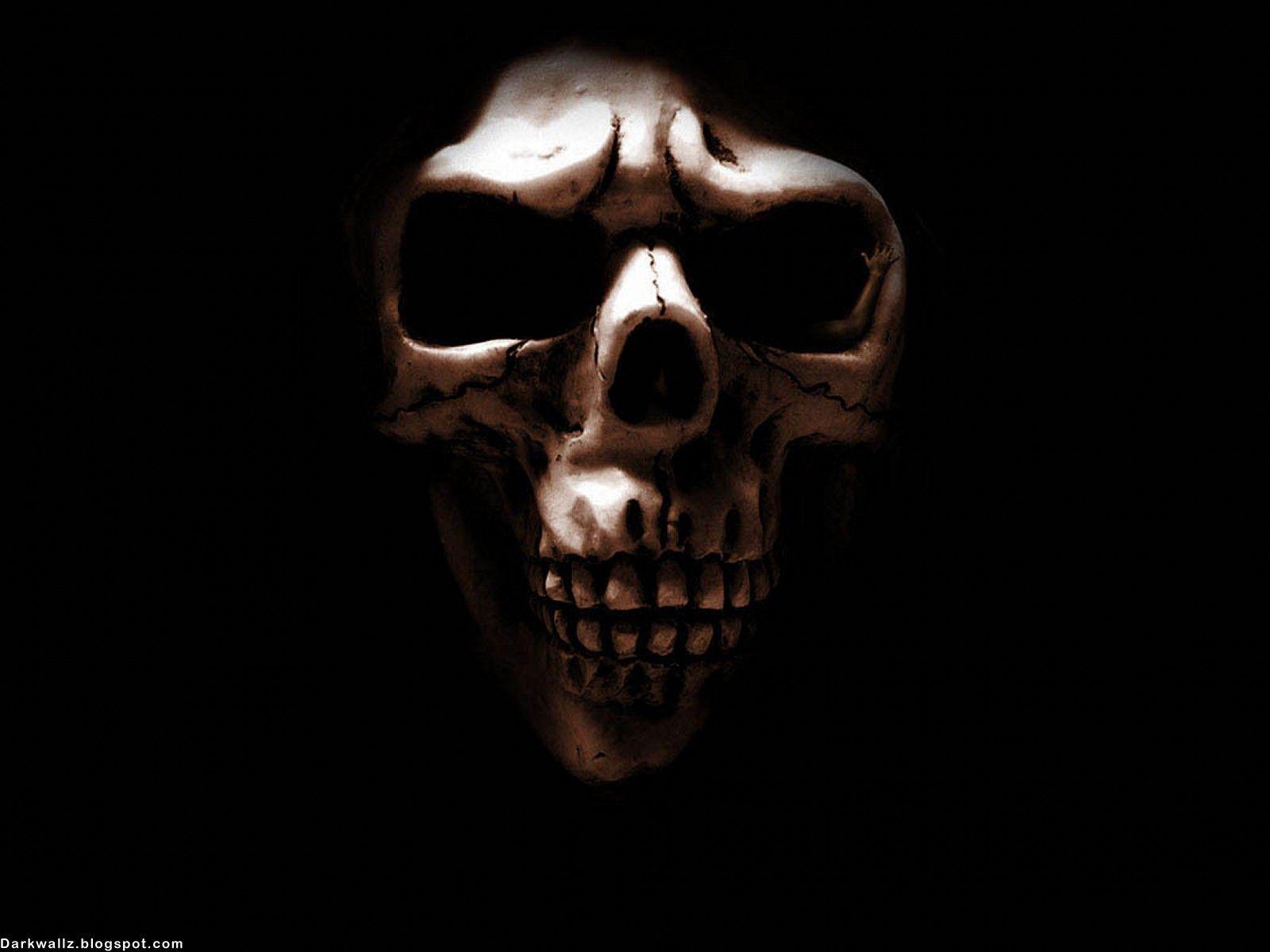 Teschio gotico su sfondo nero, 1600x1200 HD, Laptop