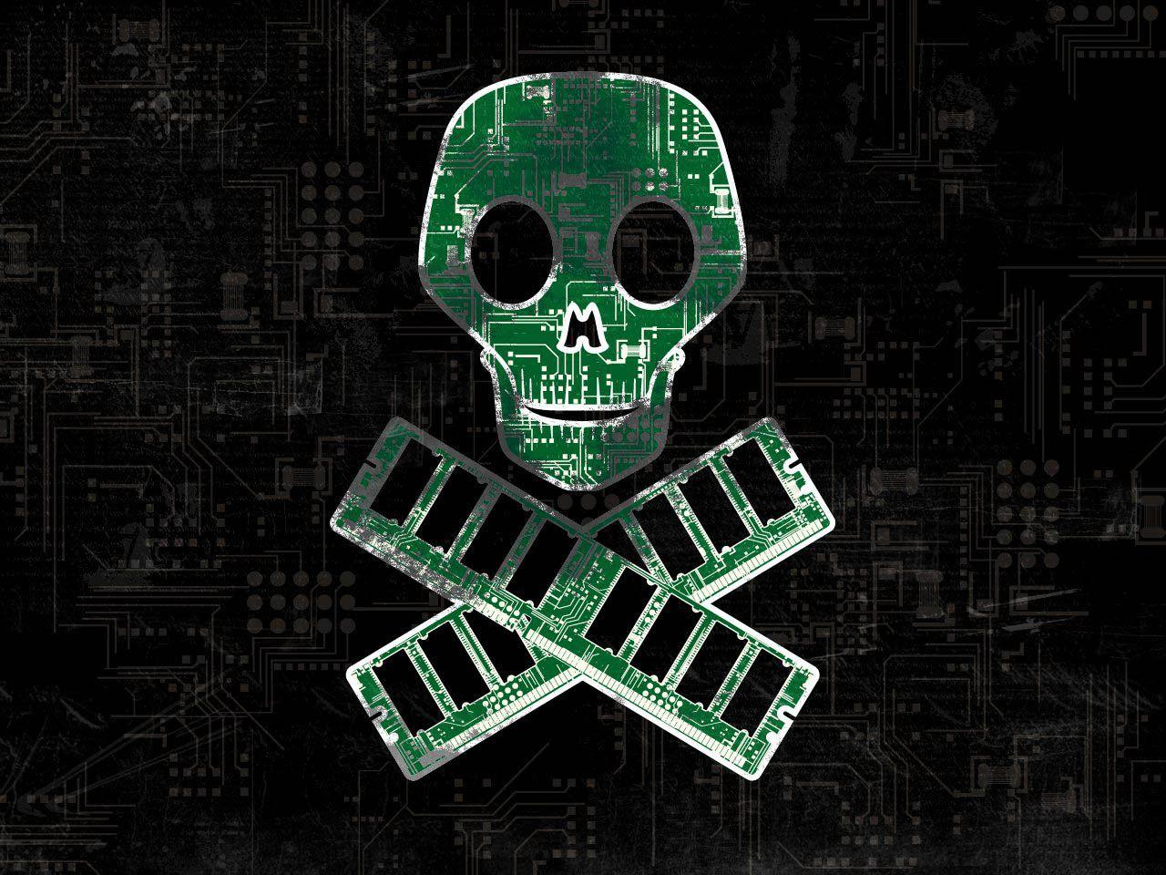 Teschio hacker verde matrix, 1600x1200 HD, PC