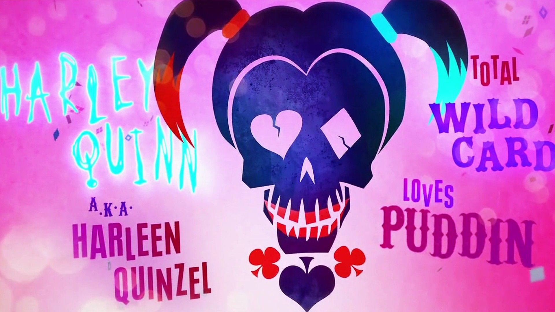 Teschio Harley Quinn rosa, DC Comics, 1920x1080 Full HD, PC