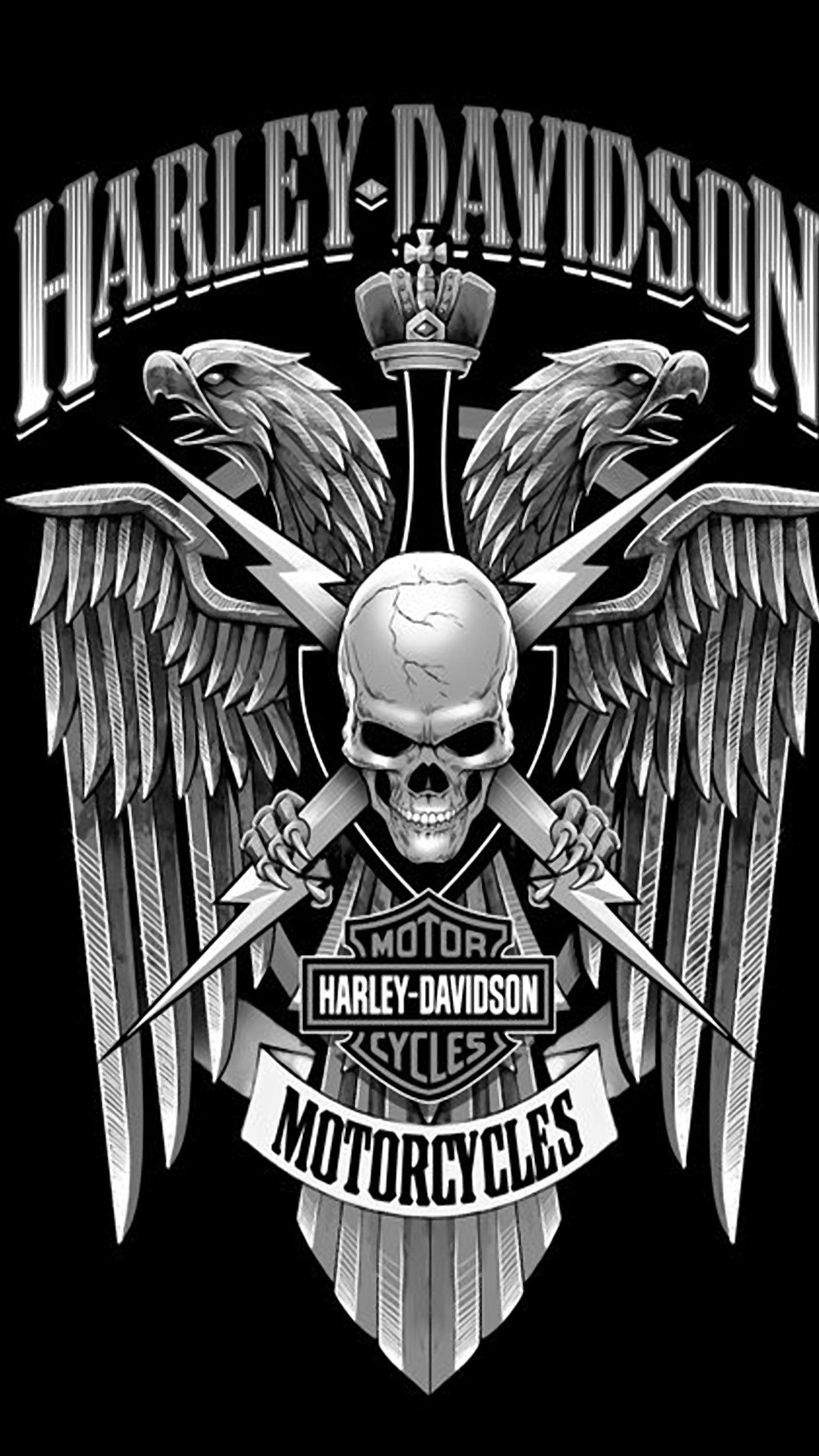 Teschio Harley-Davidson con ali, 1440x2560 Verticale, Samsung Galaxy
