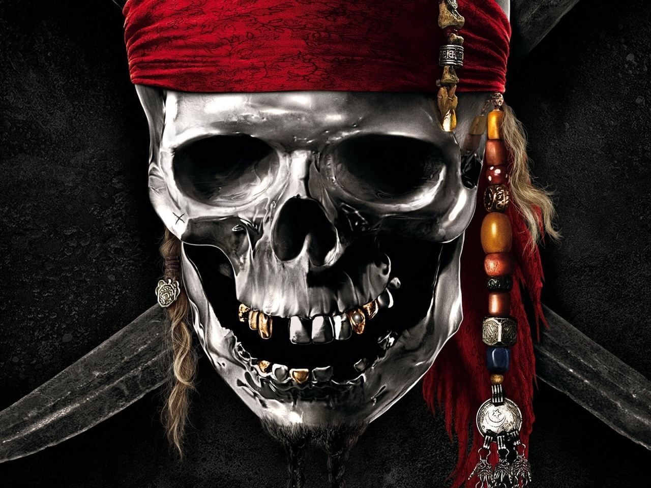 Teschio pirata bandana rossa, 1280x960 720p, PC