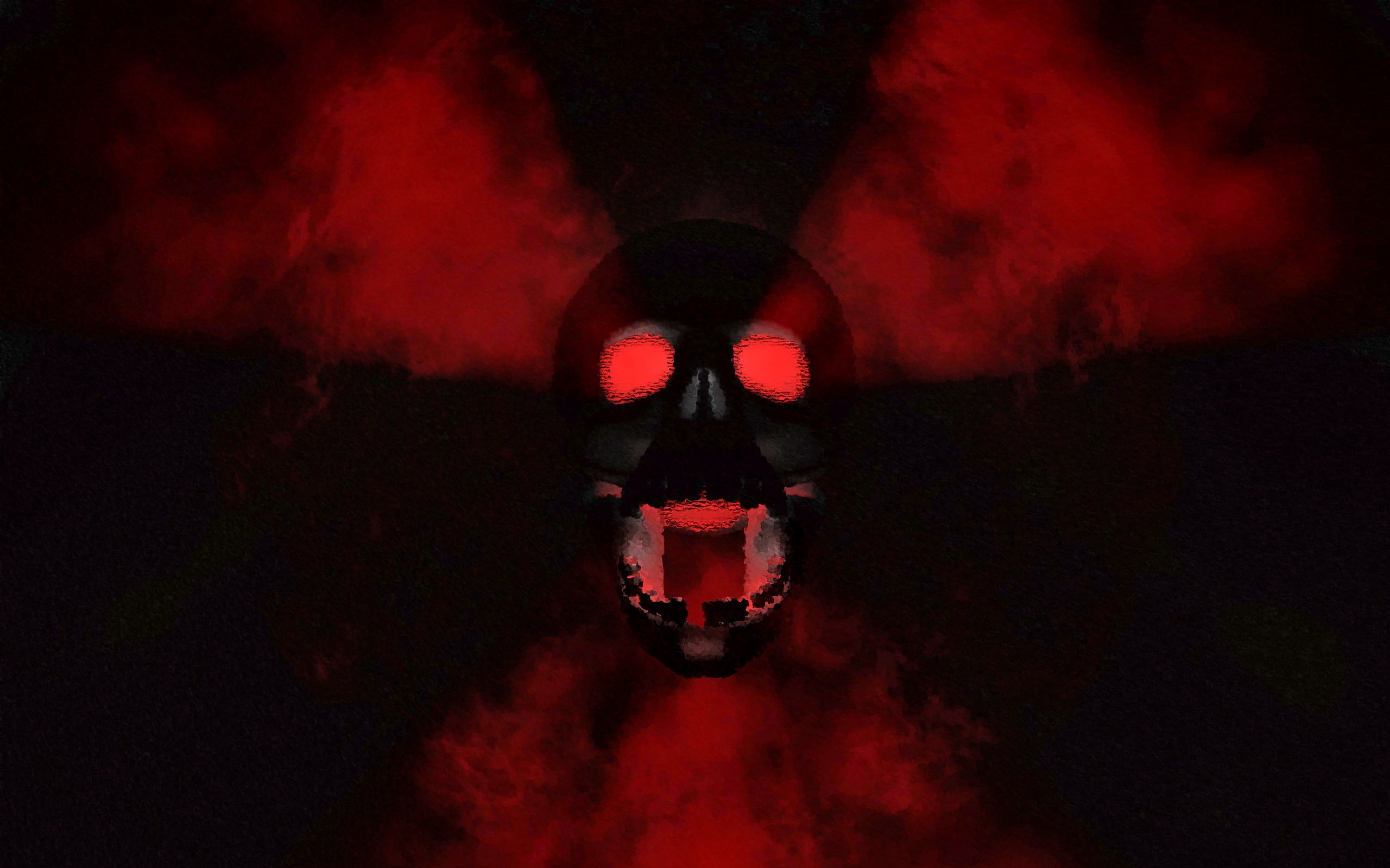 Teschio nero fumo rosso, 2560x1600 2K, PC
