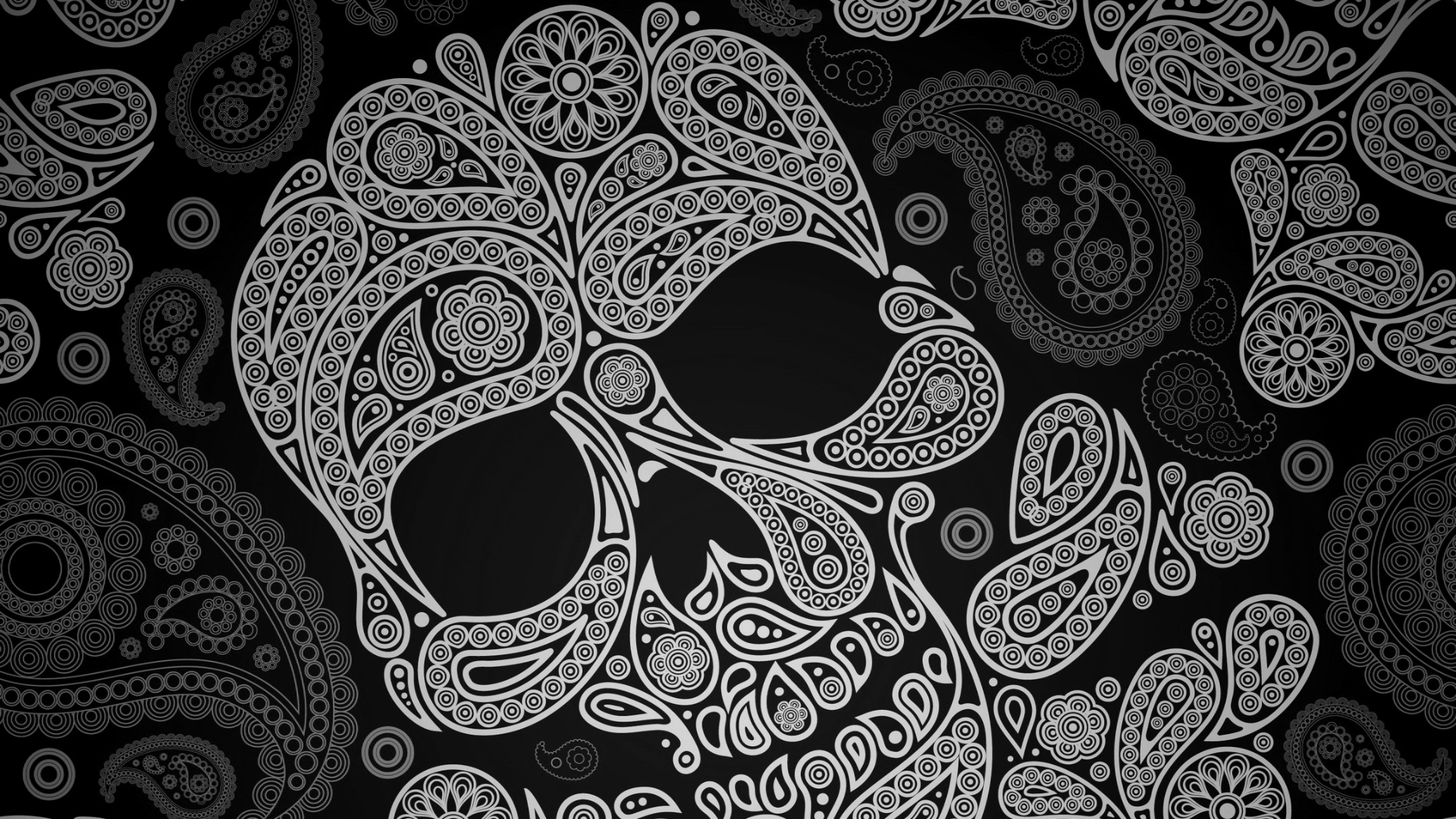 Teschio ornamentale bianco e nero, 1920x1080 1080p, Laptop