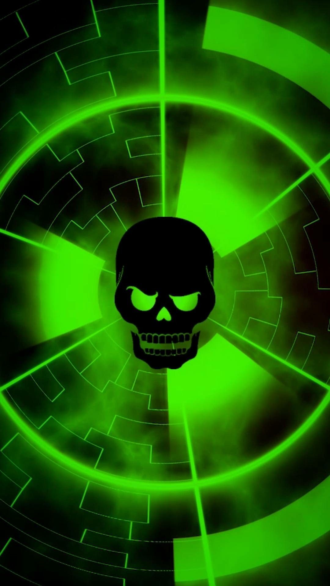 Teschio verde su radar, 1080x1920 Full HD Verticale, Samsung Galaxy