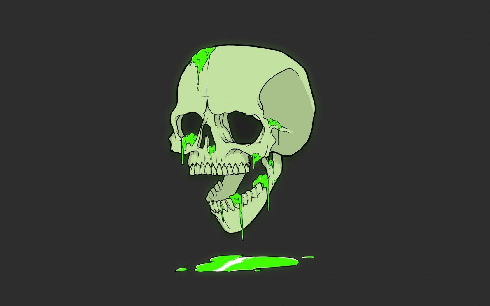 Teschio con vernice verde, 1680x1050 900p, PC