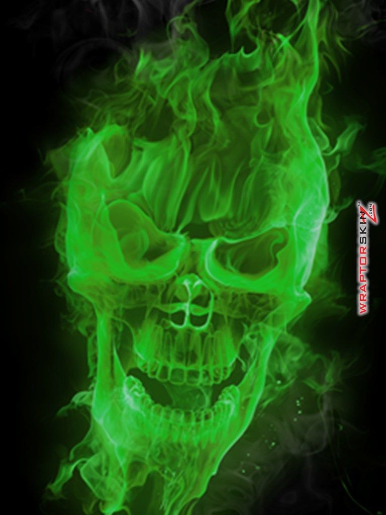 Teschio grigio con fiamme verdi, 1600x1048 HD, PC