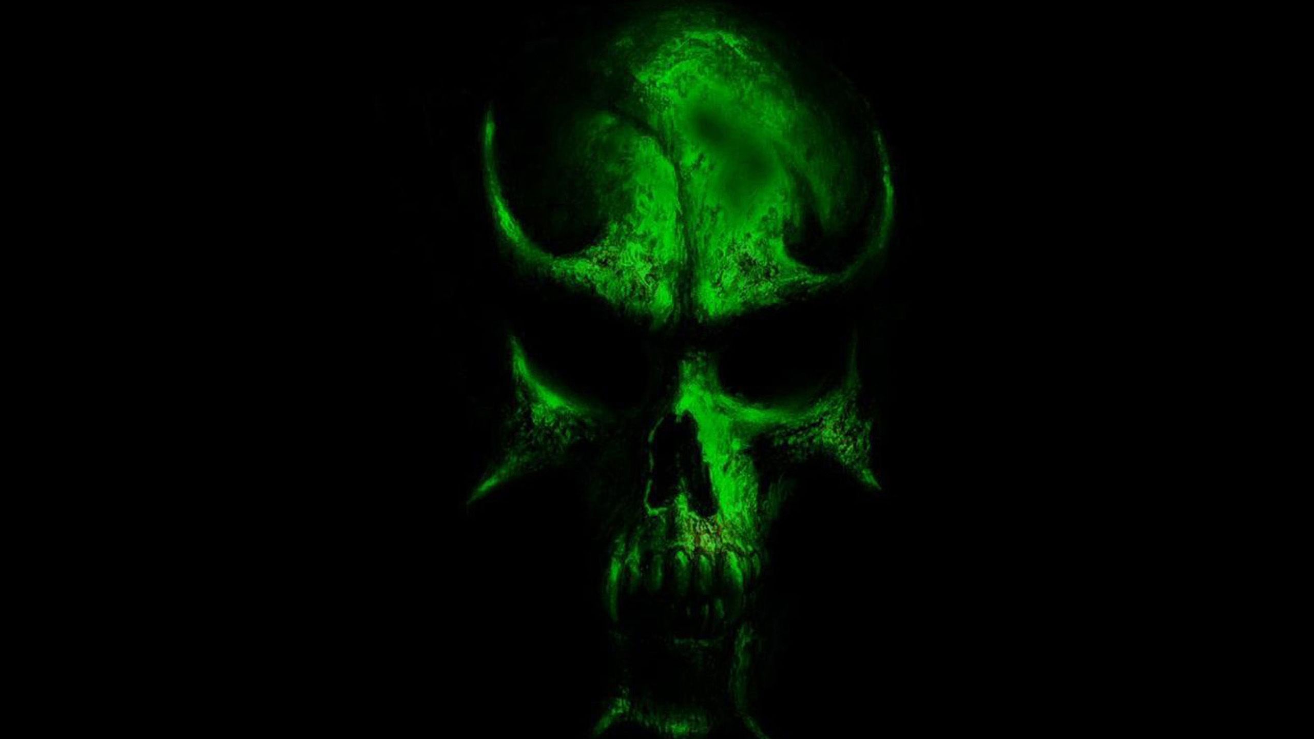 Teschio verde neon, 2560x1440 1440p, Desktop