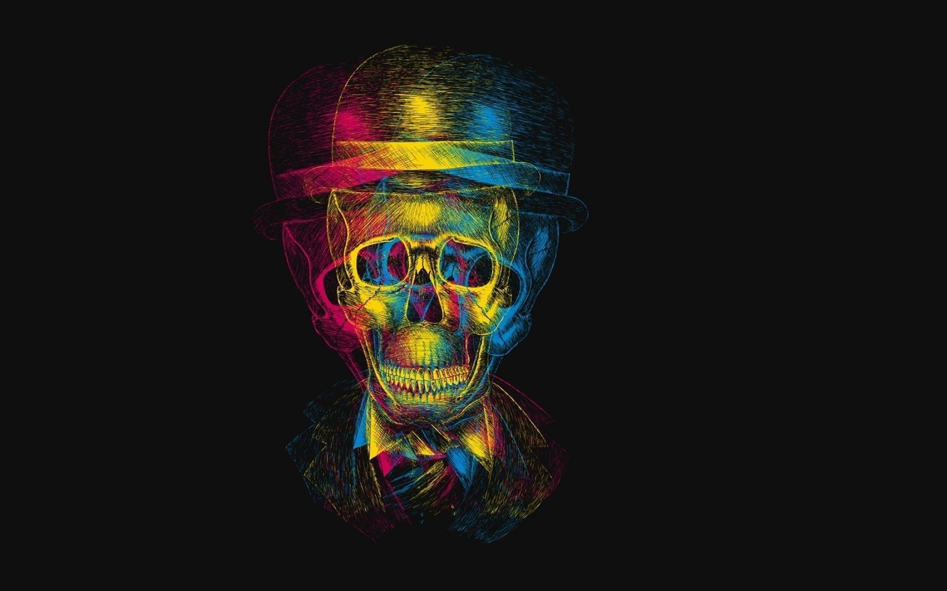 Teschio colorato con cappello, 1920x1200 Full HD+ WUXGA, Desktop