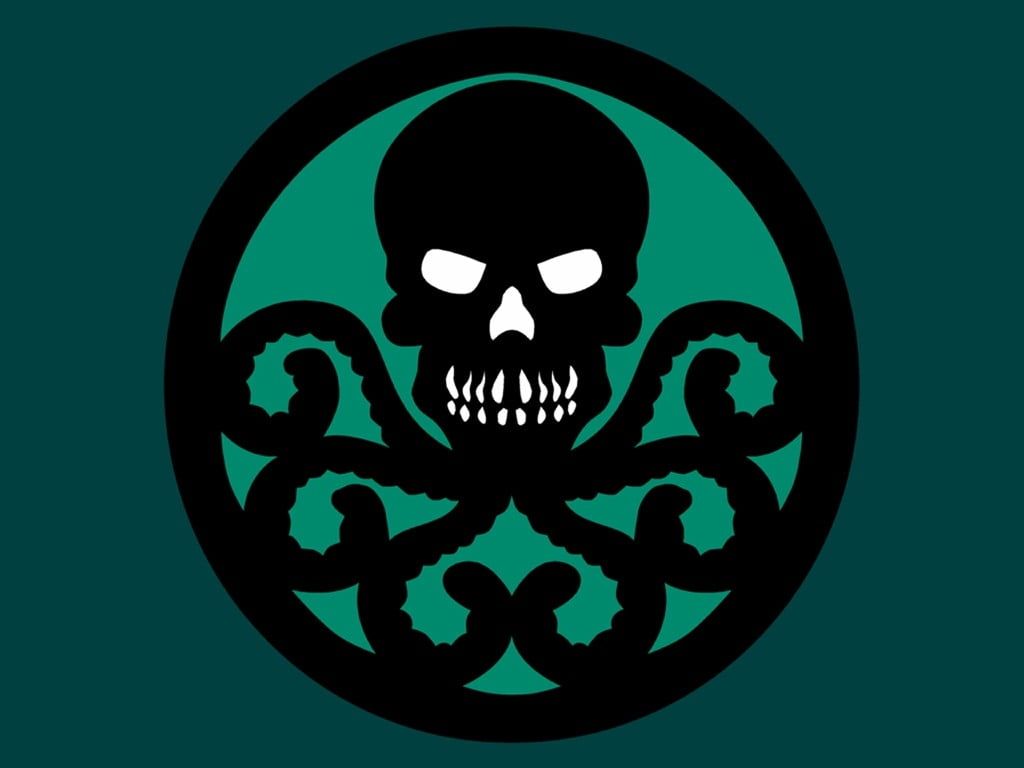 Teschio nero con tentacoli su verde, 1024x768 HD, PC