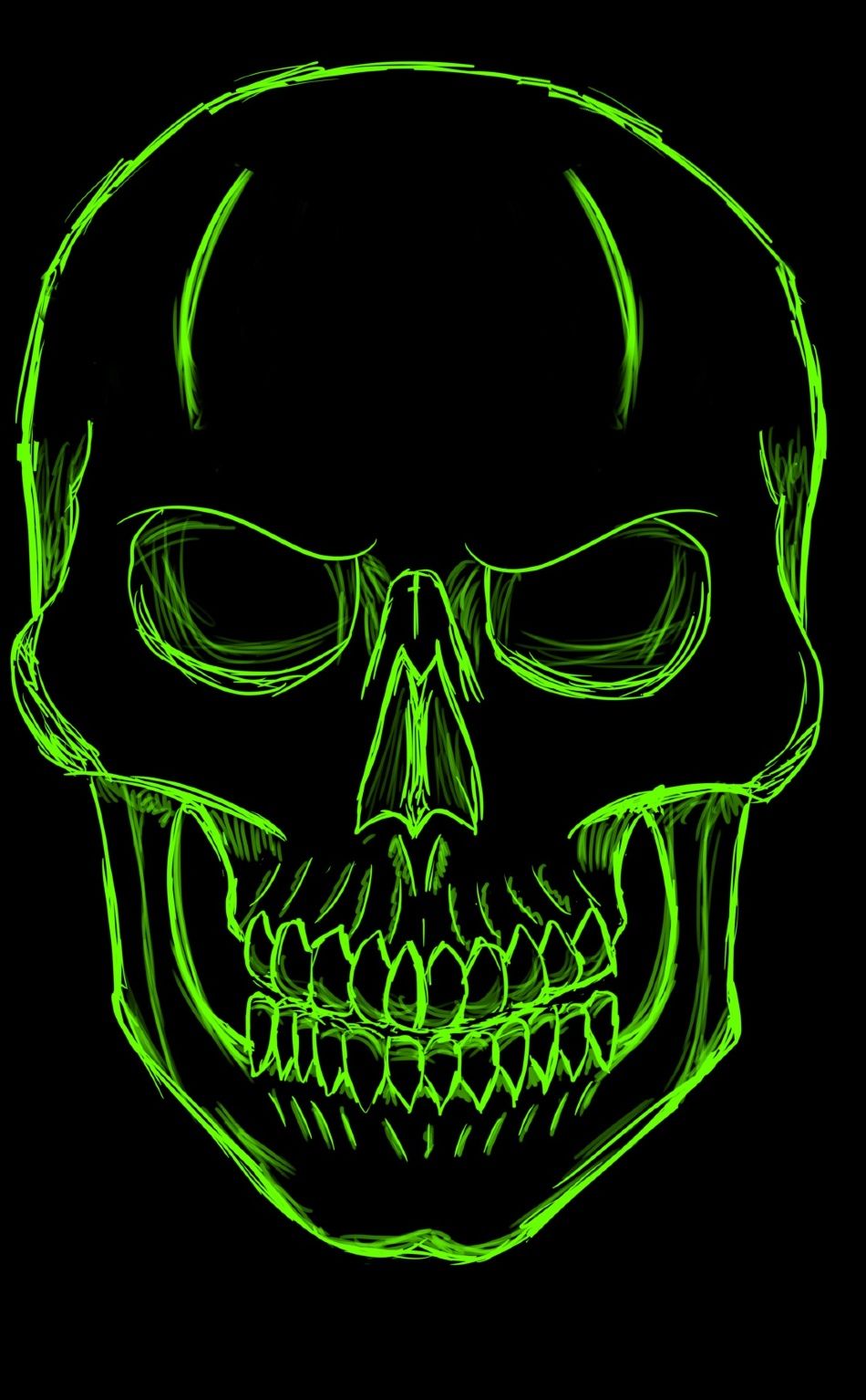 Teschio verde neon, 950x1534 Full HD Verticale, iPhone