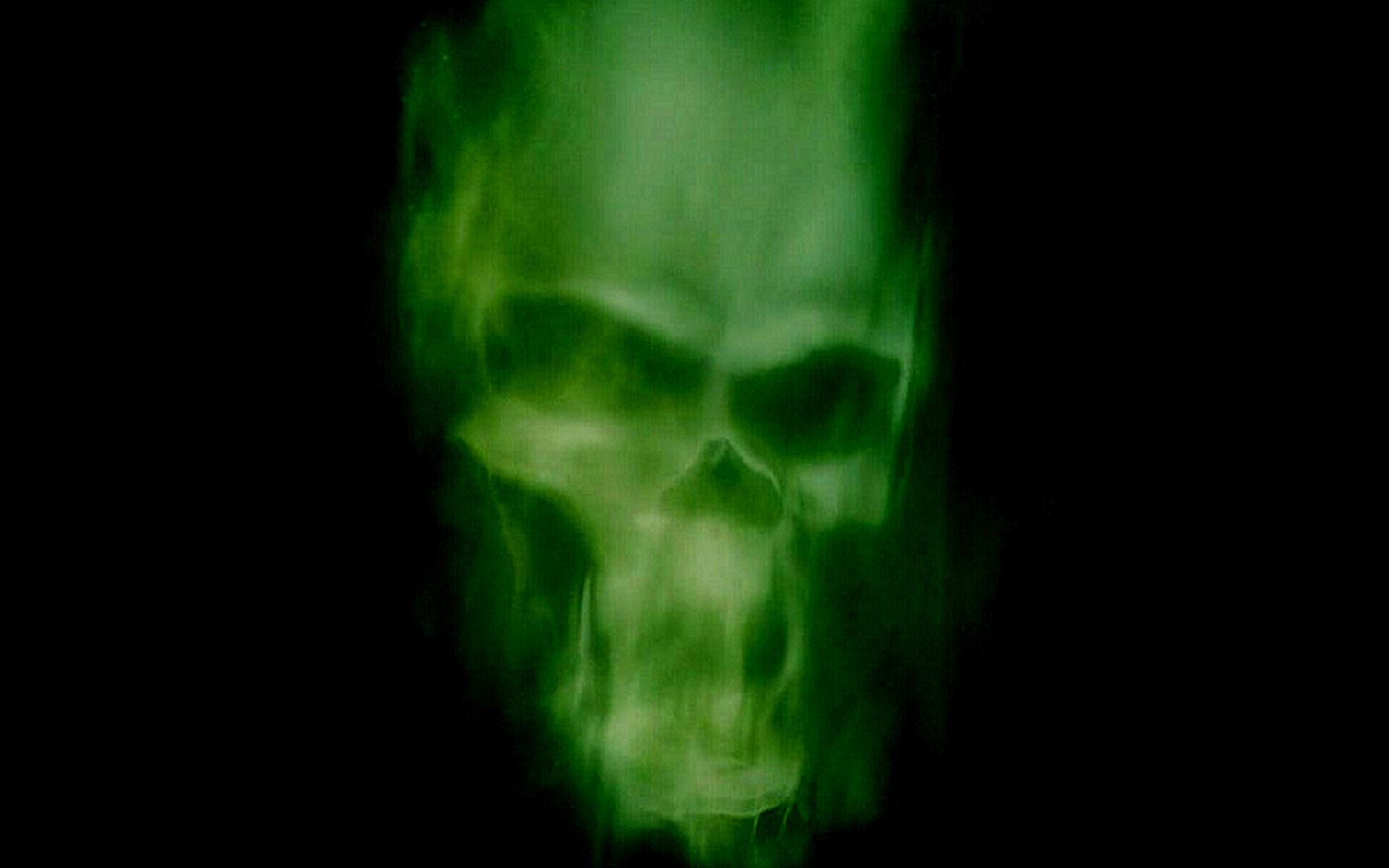 Teschio verde neon su nero, 720x1280 Full HD Verticale, iPhone