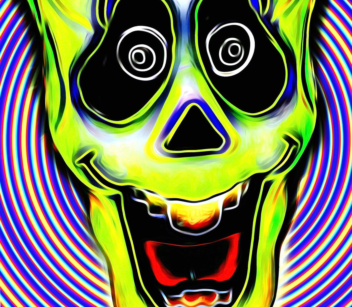Teschio verde psichedelico trippy, 1394x1216 HD, HP Laptop