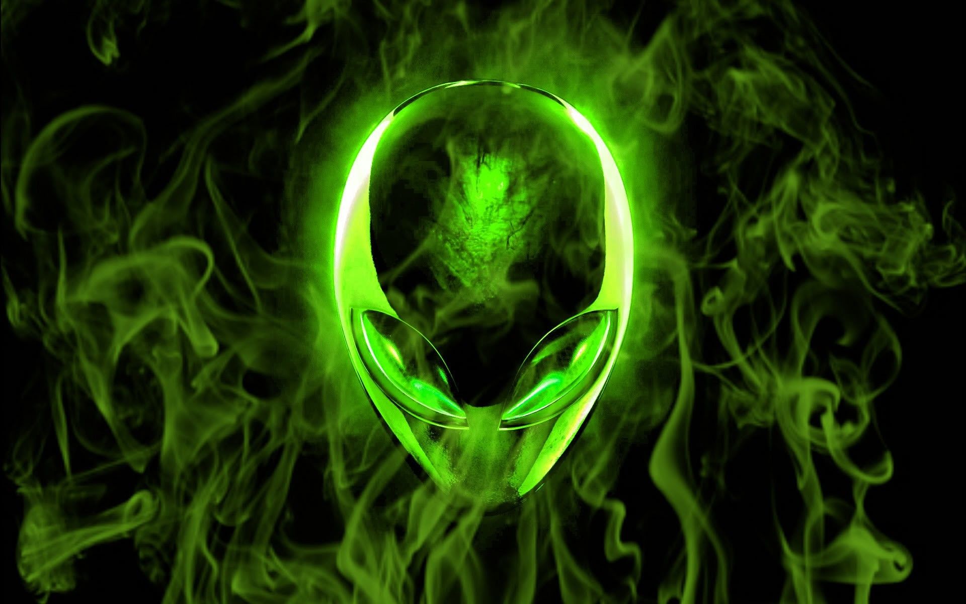 Logo Alienware verde fumo, computer gaming, 1920x1200 WUXGA, Laptop
