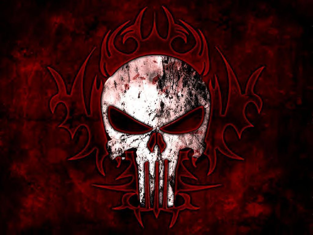 Teschio Punisher rosso sangue, Frank Castle, 1024x768 HD, Desktop