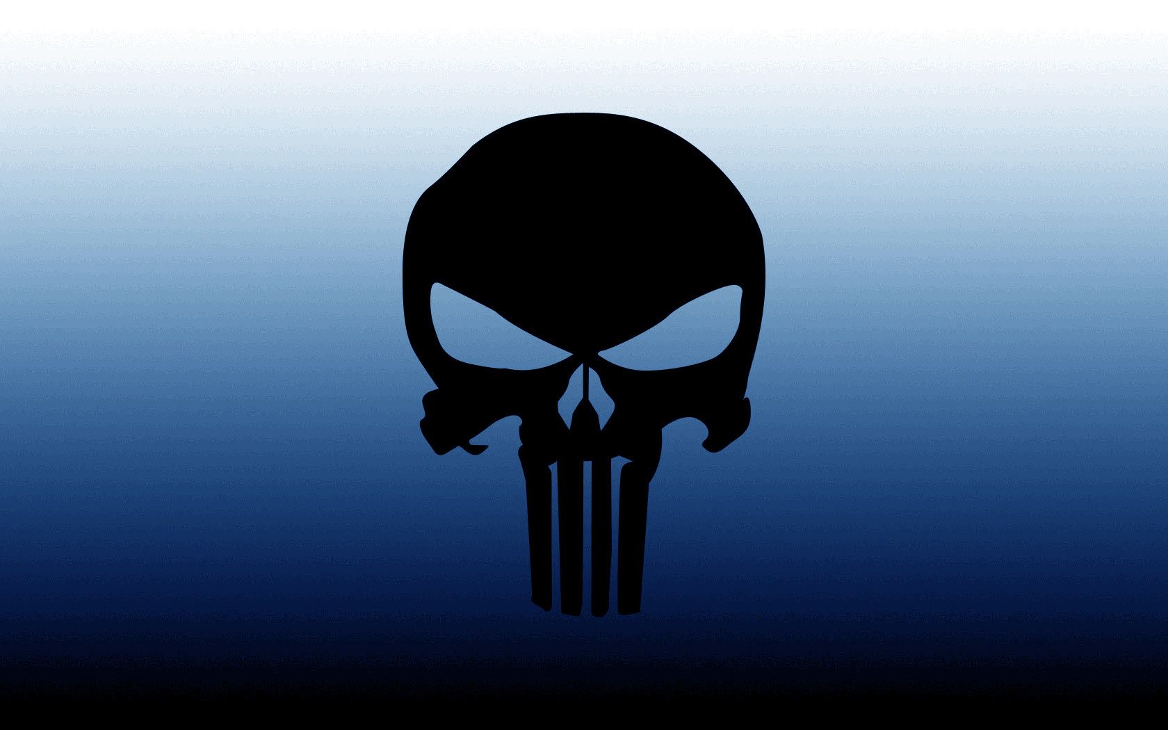 Teschio Punisher nero su blu, Frank Castle, 1680x1050 HD, Desktop