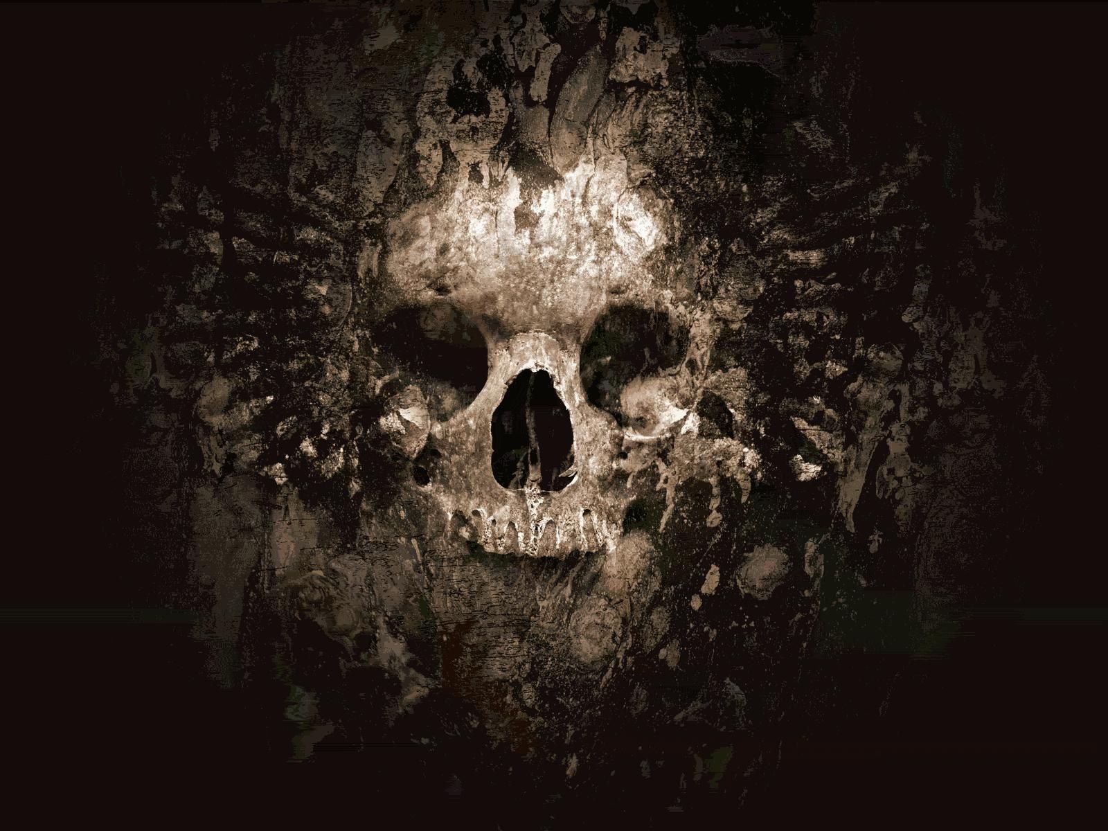 Teschio texture grunge scuro, 1600x1200 HD, PC