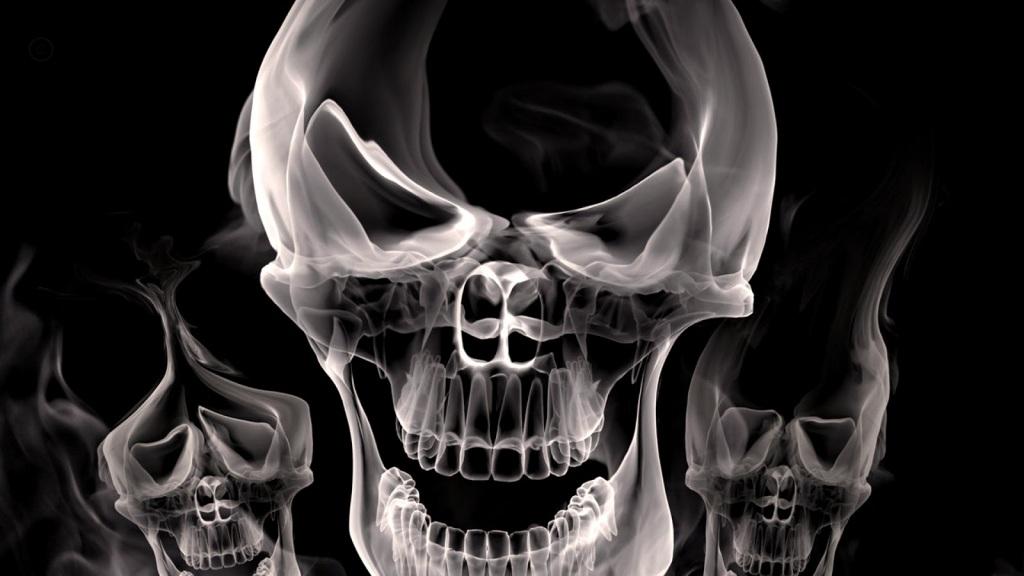 Teschi radiografici fumo nero, 1024x576 HD, Desktop