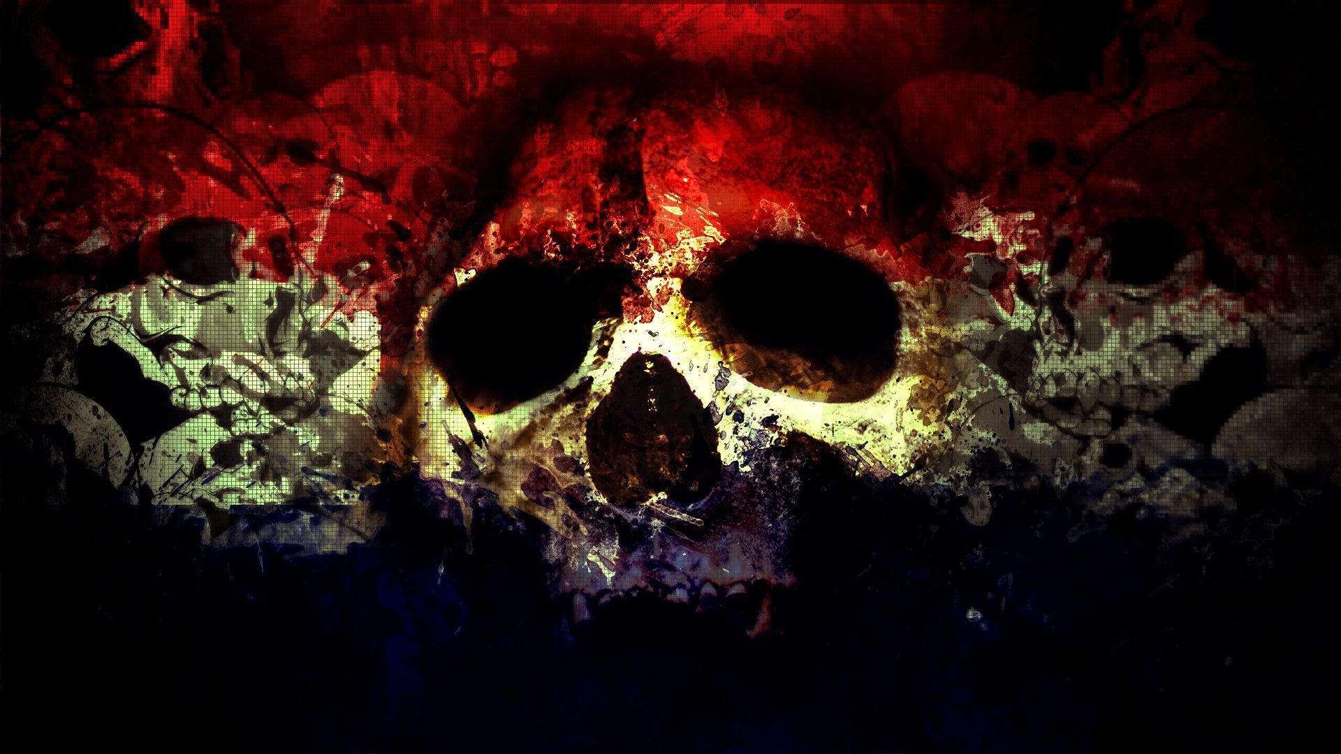 Teschio in fiamme scuro, 1920x1080 1080p, Laptop
