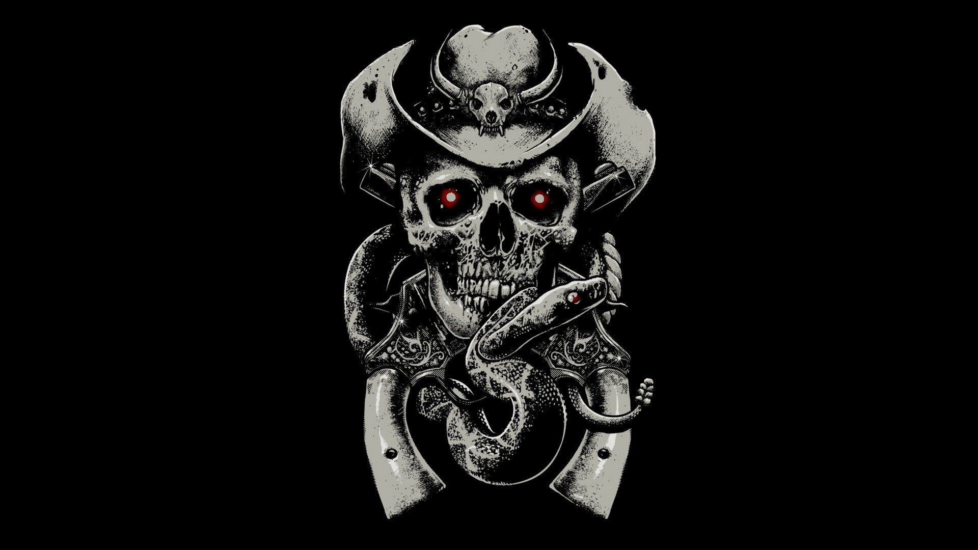 Teschio pirata con pistole, 1920x1080 Full HD, Laptop