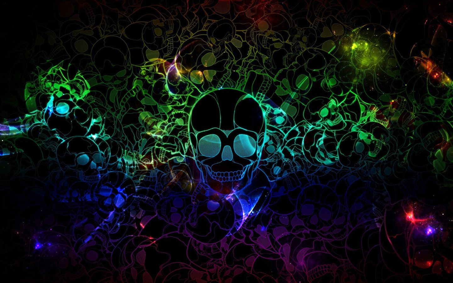Teschio neon colorato astratto, 1440x900 720p, Laptop