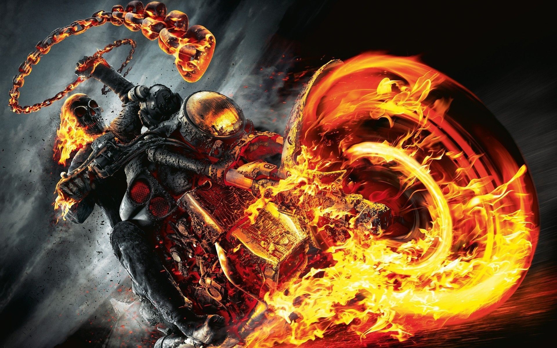 Ghost Rider teschio in fiamme, 1920x1200 WUXGA, PC