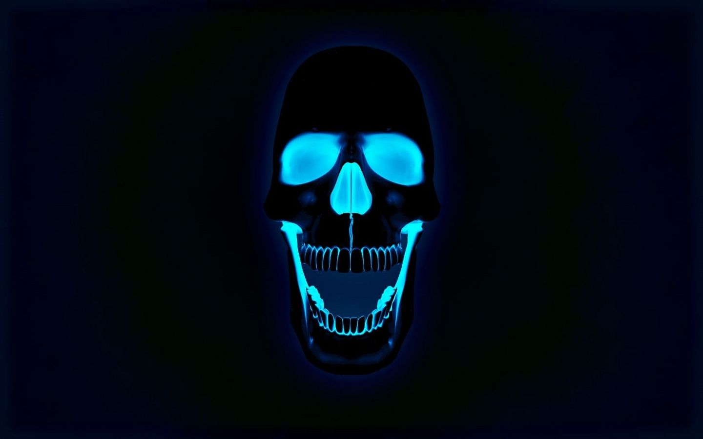 Teschio luminoso blu neon, 1440x900 720p, MacBook Air
