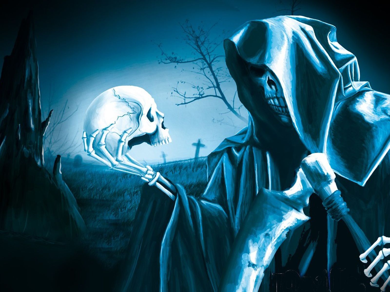 Morte con teschio in mano, 1600x1200 HD, PC