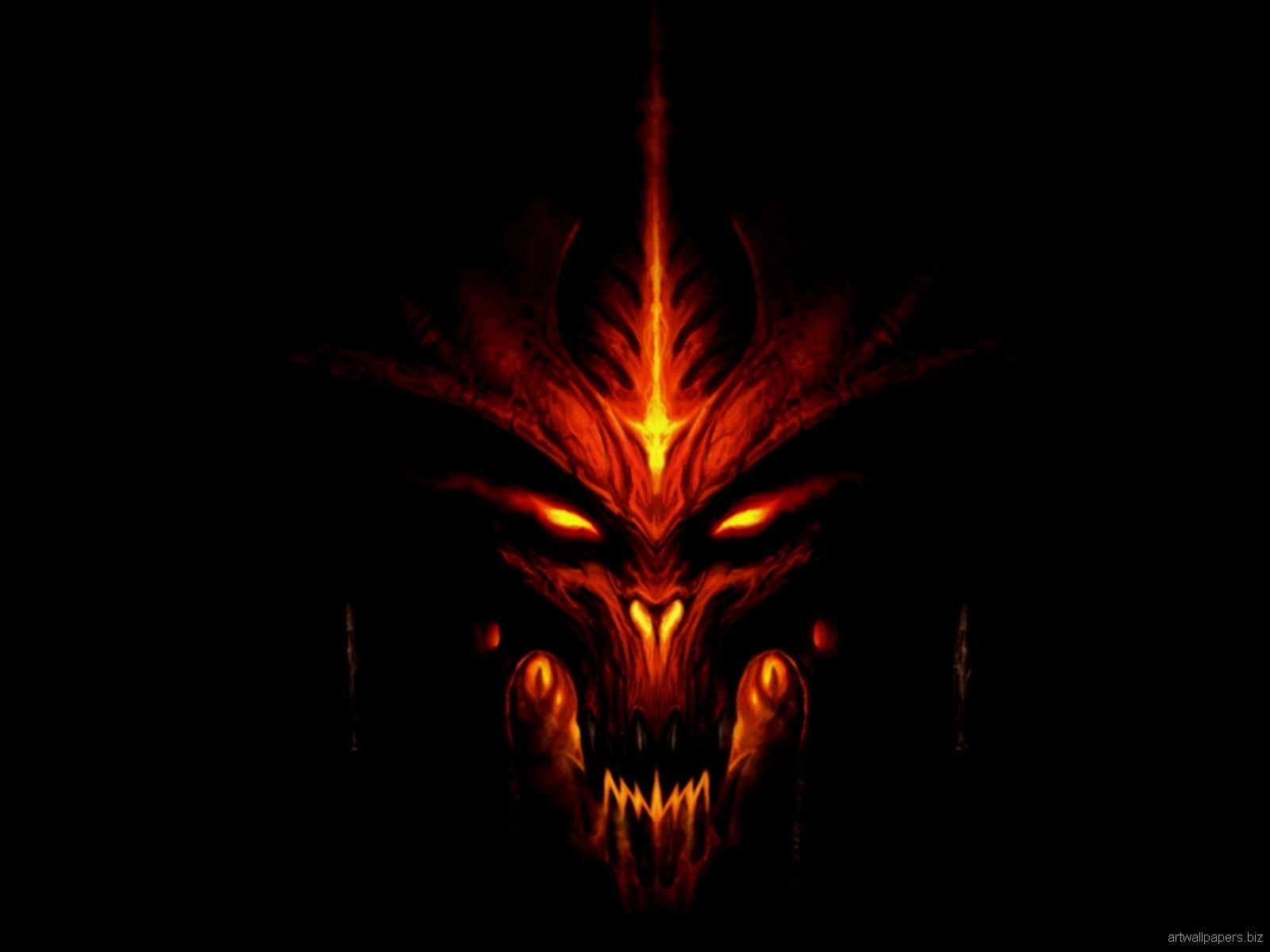 Teschio demoniaco rosso fuoco, 1600x1200 900p, Desktop