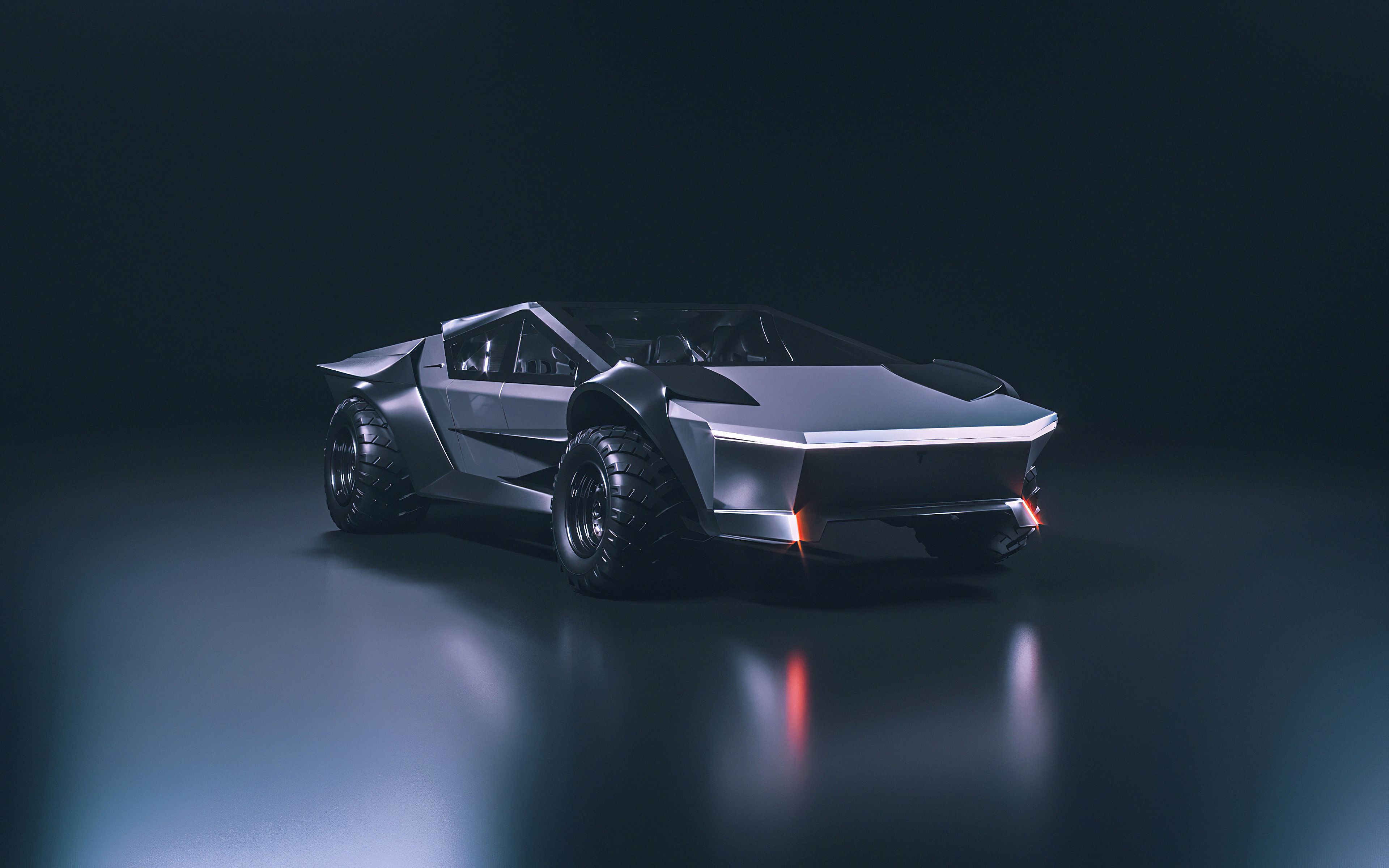 Tesla Cybertruck su sfondo scuro, 3840x2400 Ultra HD, 4K TV